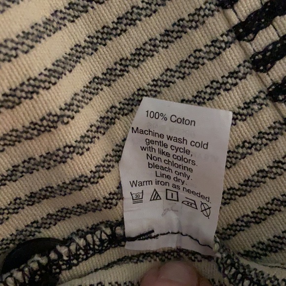 Madewell Black & Cream Striped Miniskirt Sz 10 - Picture 11 of 14